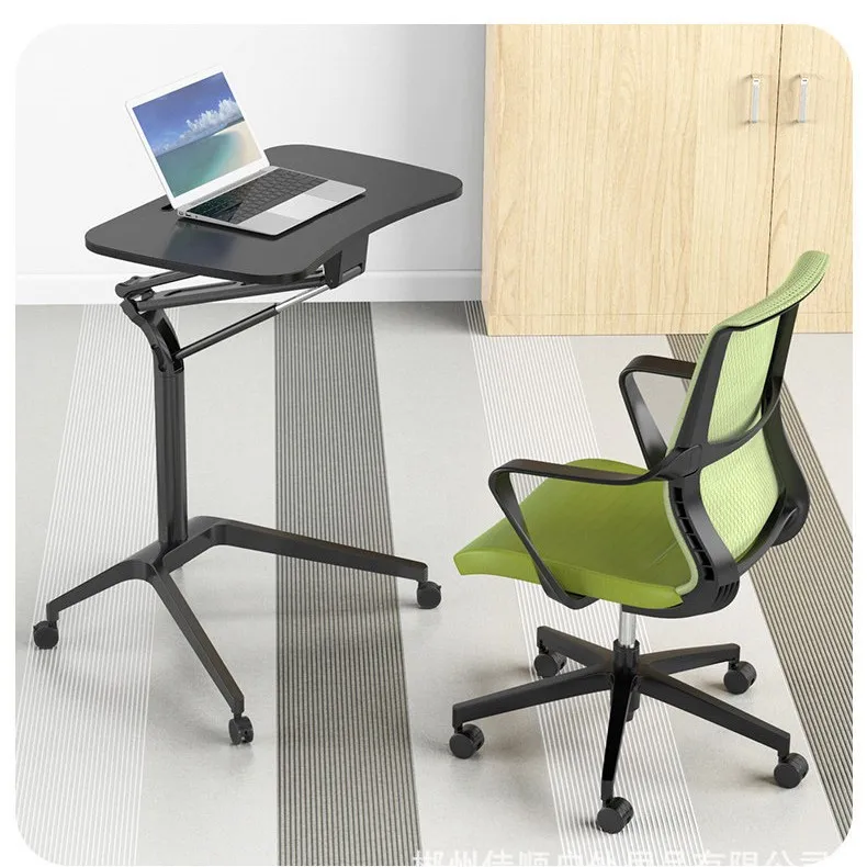HYS Home Bedside Table Pneumatic Lifting Table Folding Small Table Sofa Office Computer Desk Lazy Lifting Folding