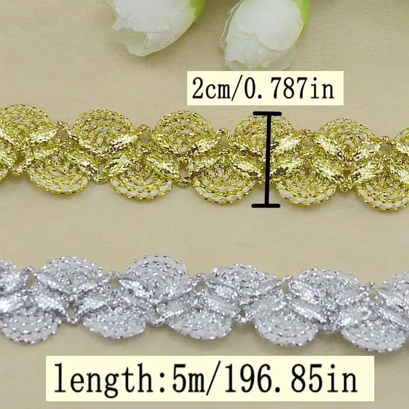5Meters/16.4Ft Per Pack New Lace Trim Clothing Accessories DIY Curtain Lace Dress Clothing Double S-Shaped Lace Trim