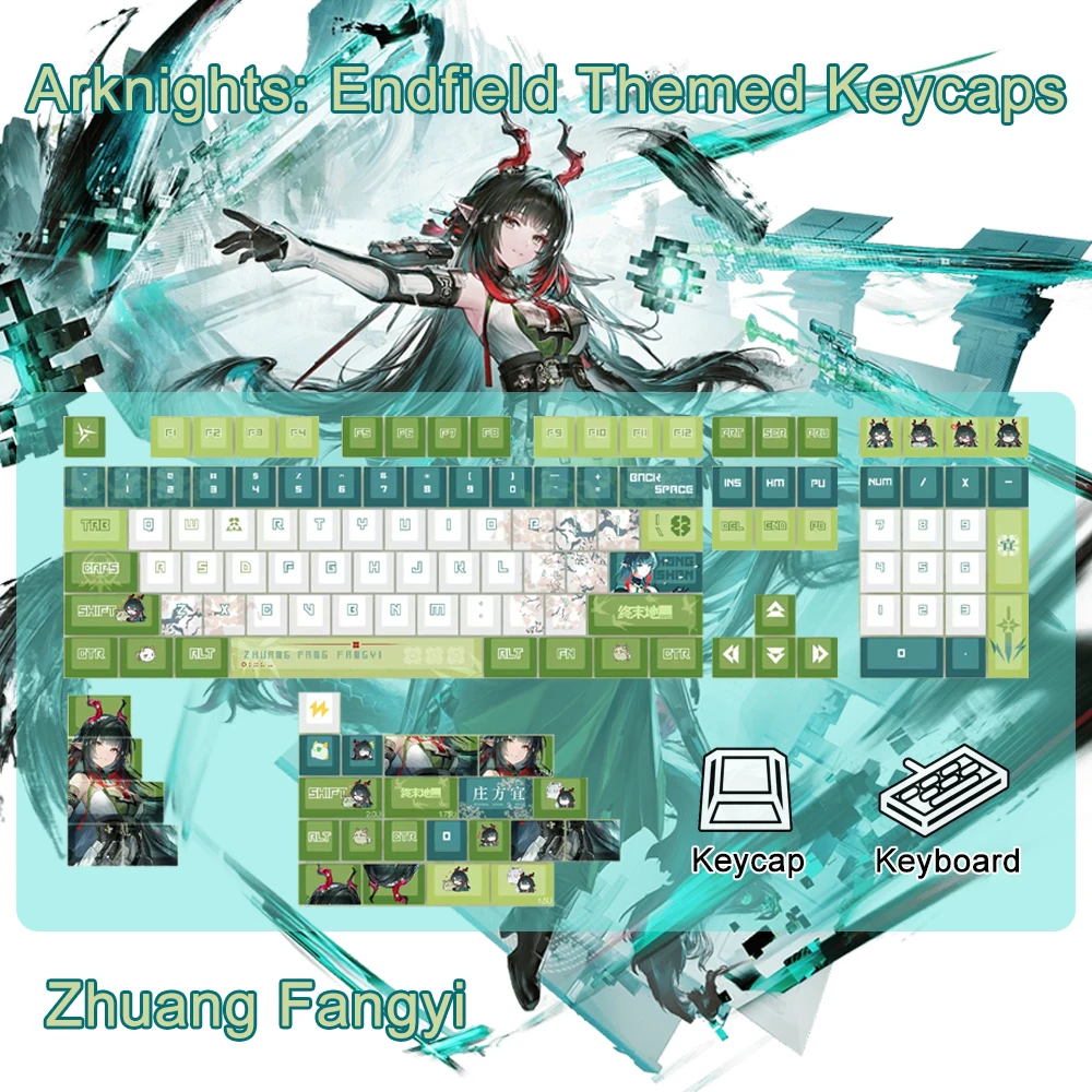 Arknights: Endfield Game Theme Keycaps For Mechanical Keyboard Cartoon Anime Peripheral Kal'tsit Amiya Wisadel Cute Gift Keycaps