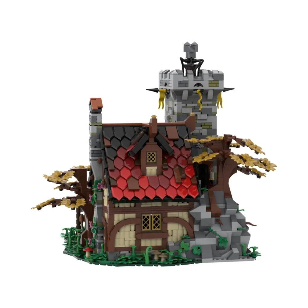 MOC Ancient Alchemys Tower Castle Model Building Blocks architettura medievale versione Alchemy House mattoni fai da te giocattolo per regalo per bambini