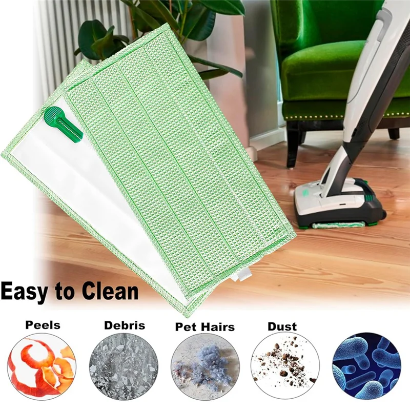 Vorwerk SP600 걸레 리필 세트 걸레 천 효율적인 청소 걸레 천용 BAAN-마이크로파이버 바닥 걸레 패드 교체