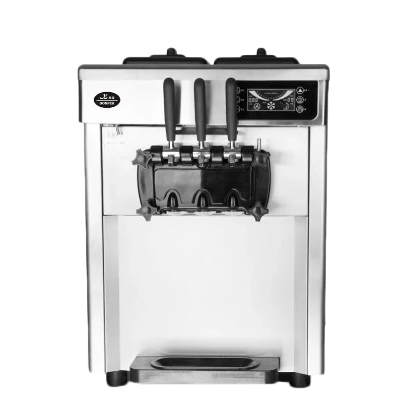 صانع الآيس كريم التجارية الزبادي آلة الآيس كريم 3 نكهات آلة آيس كريم ناعم القوام الصغيرة 220 فولت أجهزة التجميد