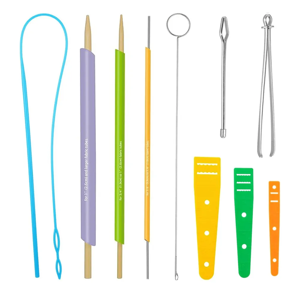 13-teiliges Set mit Schlaufenwender, Schnellröhrchen und Fadenzieher für DIY-Näh- und Bastelarbeiten zur Herstellung von Kleidung, Taschen und Modeaccessoires
