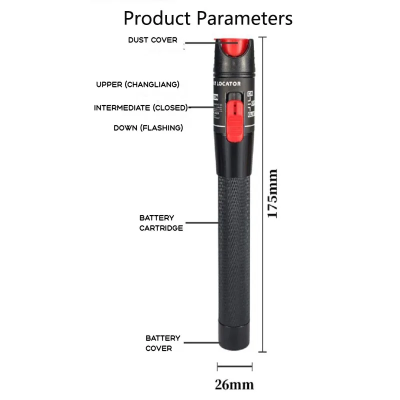 High Quality 50MW FTTH Fiber Optic Tester Pen Type Red Laser optical fiberLight 50KM Visual Fault Locator Optical Cable Tester