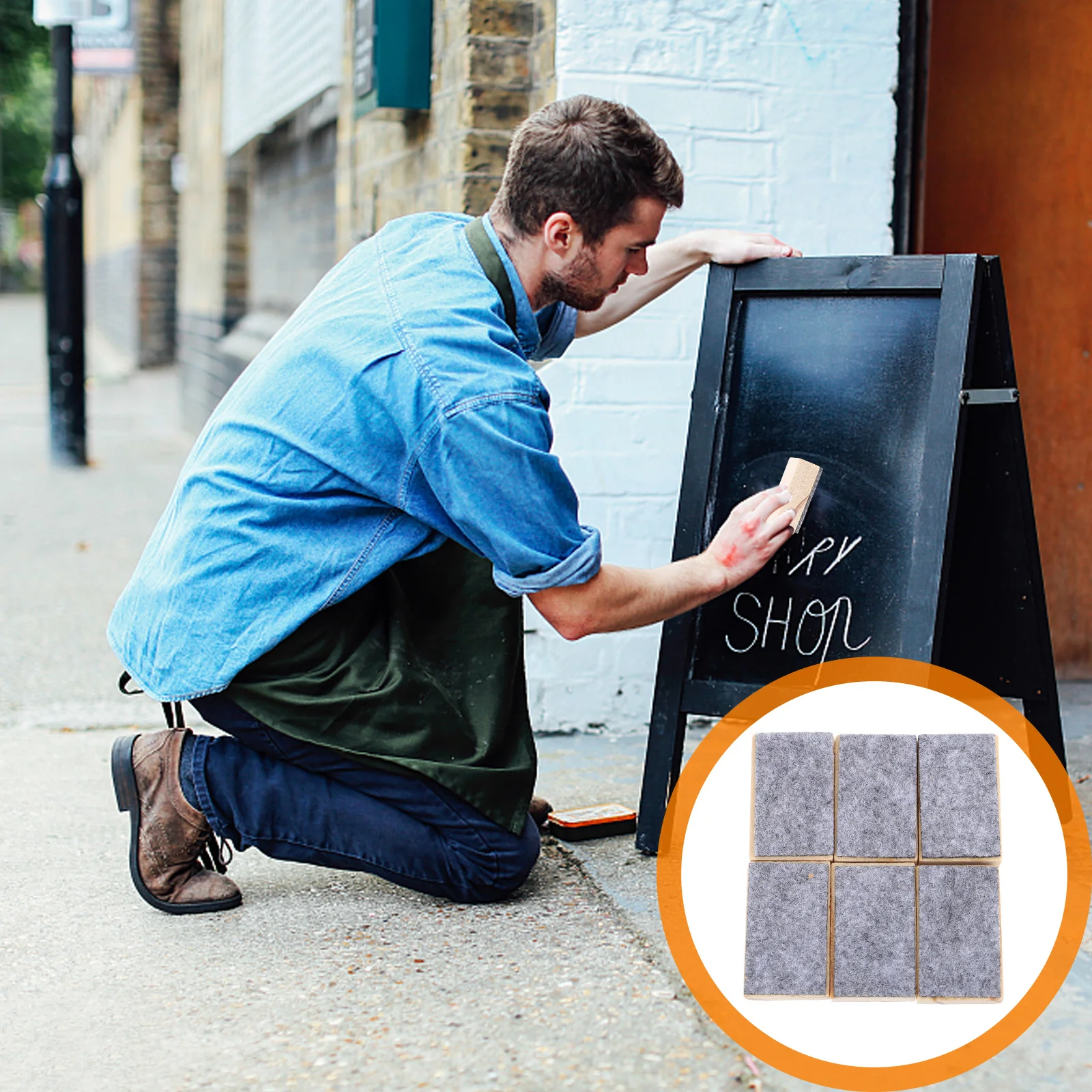 20Pcs Dry Eraser for Blackboard Wooden Frame Felt Pad Efficient Chalk Residue Removal Ideal for Home School Office