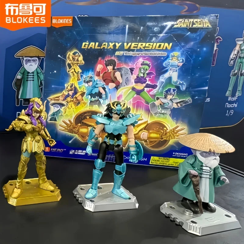 

Фигурки Blokees Saint Seiya Series Shiryu Hyoga Ophiuchus Shaina Aquarius Camus Galaxy Ver. Коллекционные игрушки Vol.2 Подарки