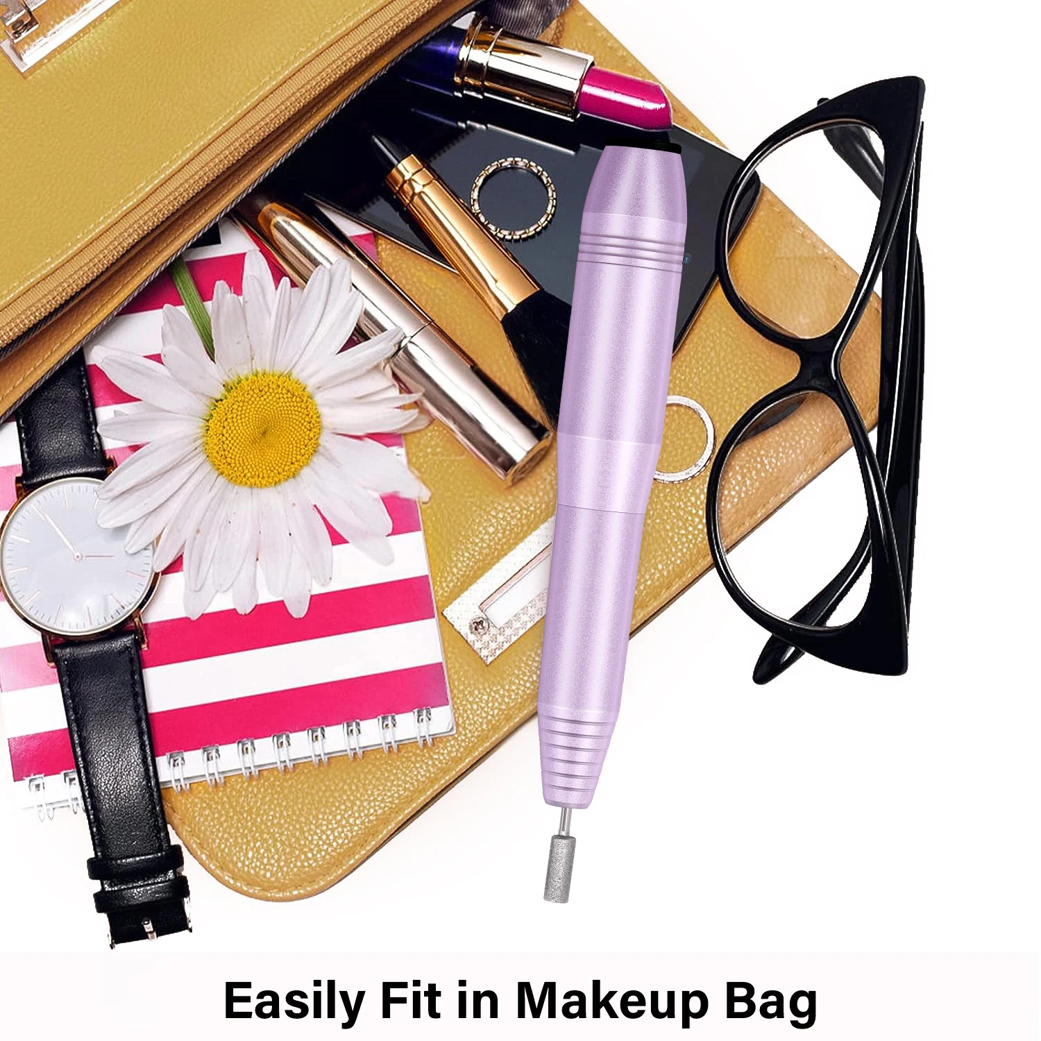 Yikoolin elétrica broca do prego para unhas do gel acrílico portátil elétrica máquina de arquivo de unhas manicure pedicure ferramenta mini broca do prego