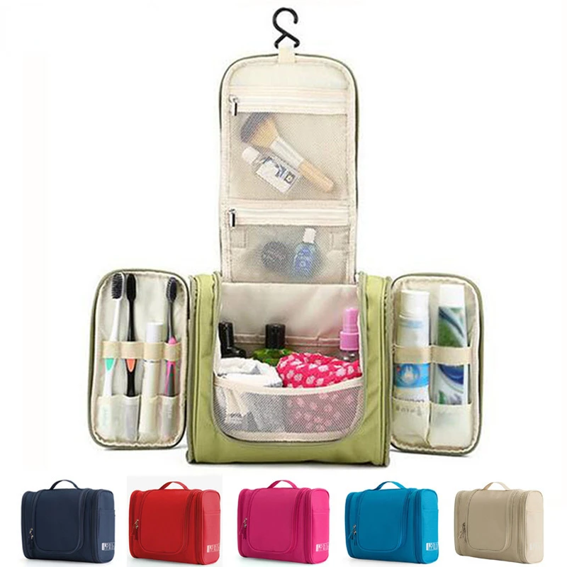 Waterproof Travel Organizer Bag Unisex Women Cosmetic Bag Hanging Travel Makeup Bags Nylon Washing Toiletry Kits Storage Bags