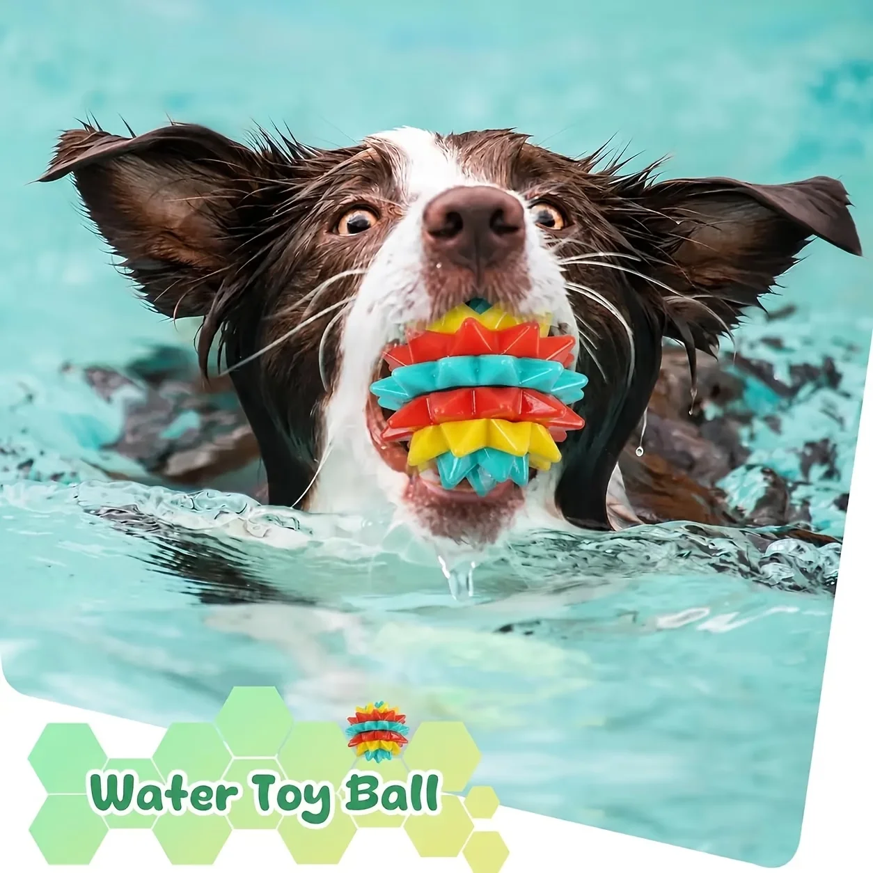 2pcs  Dog Teething Toys Random Color Durable TPR Geometric Pattern Chew Toys For Aggressive Chewers