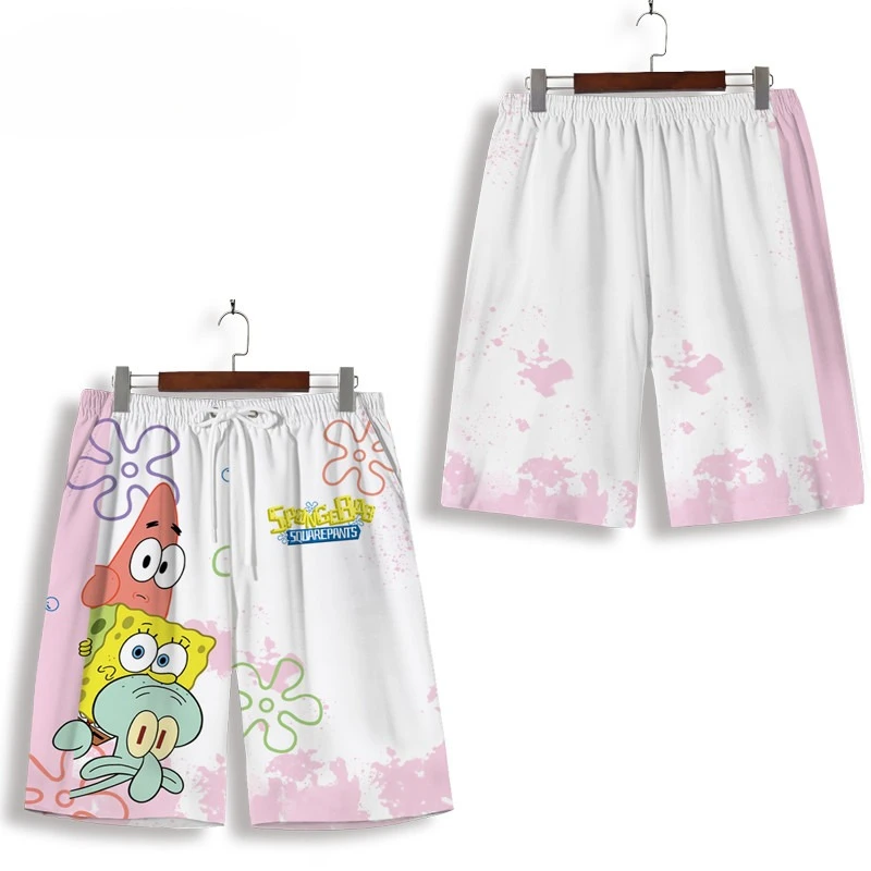 2026 New Shorts for Children's Parent Child 3D SpongeBob SquarePants Big Star Anime Peripheral Cartoon Printed Large Beach Pants