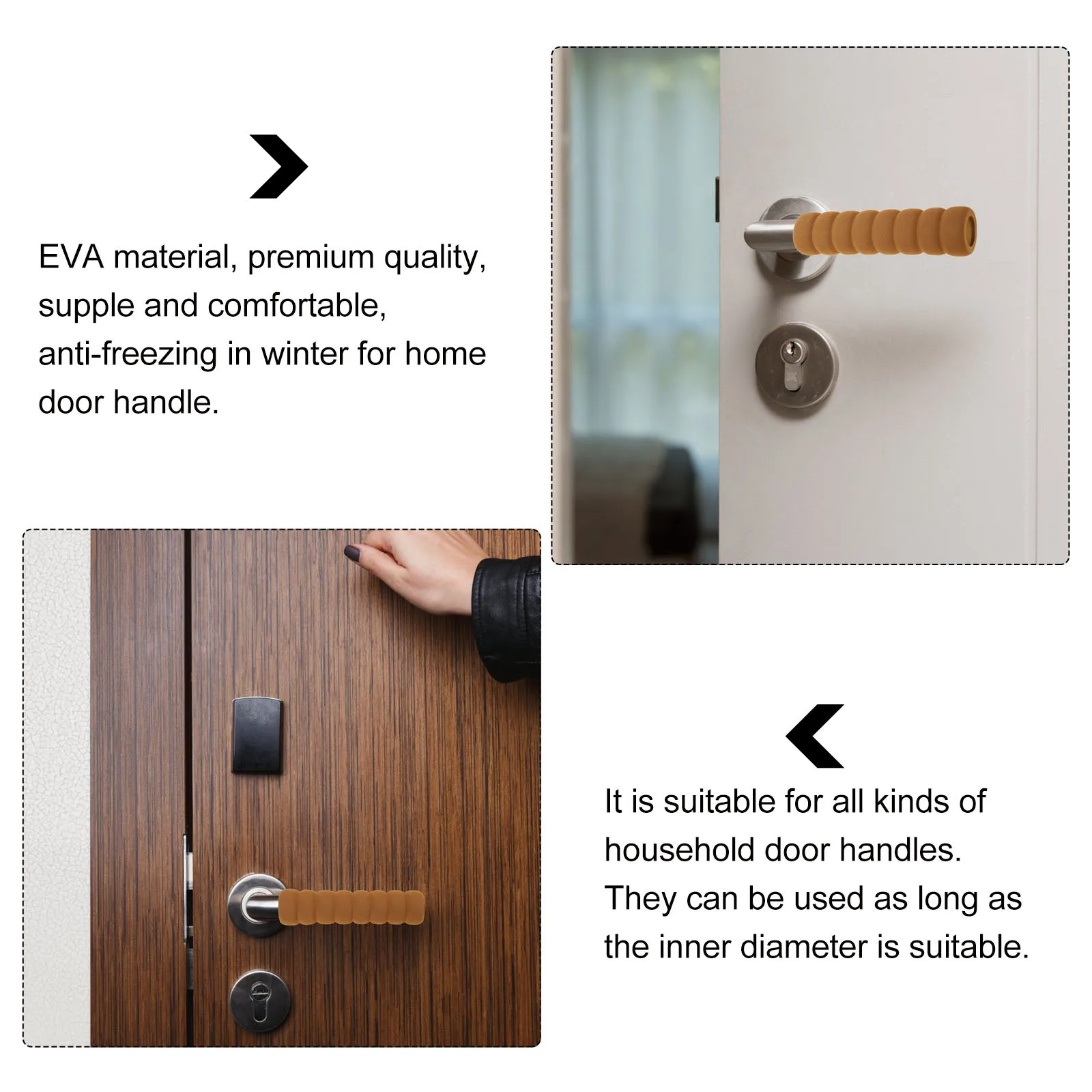 

8pcs Door Handle Cover Eva Soft Anti-Collision Anti-Static Protection For Home Furniture Door Knob Protector Hardware Accessory