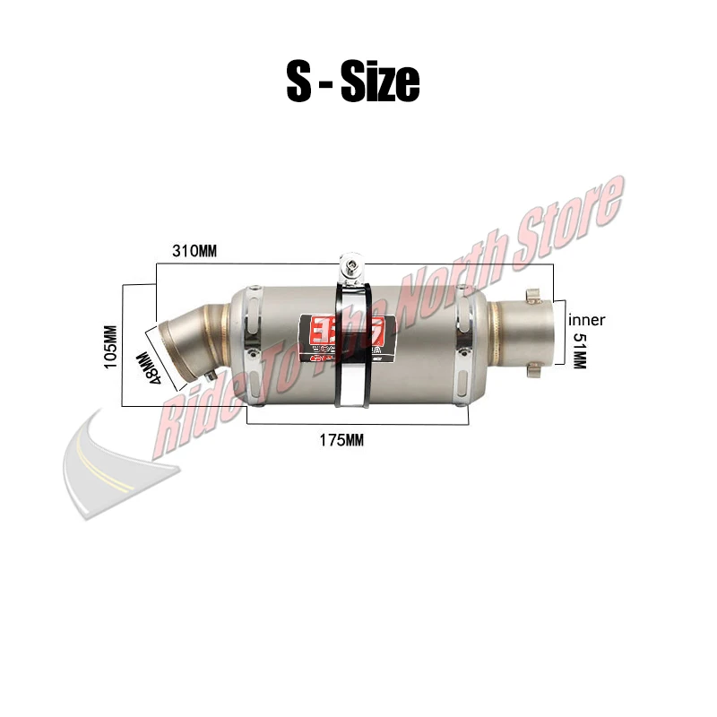 38/51MM Universal yoshi Motorcycle Exhaust Muffler Pipe Escape With DB-Killer For Yamaha Kawasaki Suzuki Honda ETC Exhaust parts