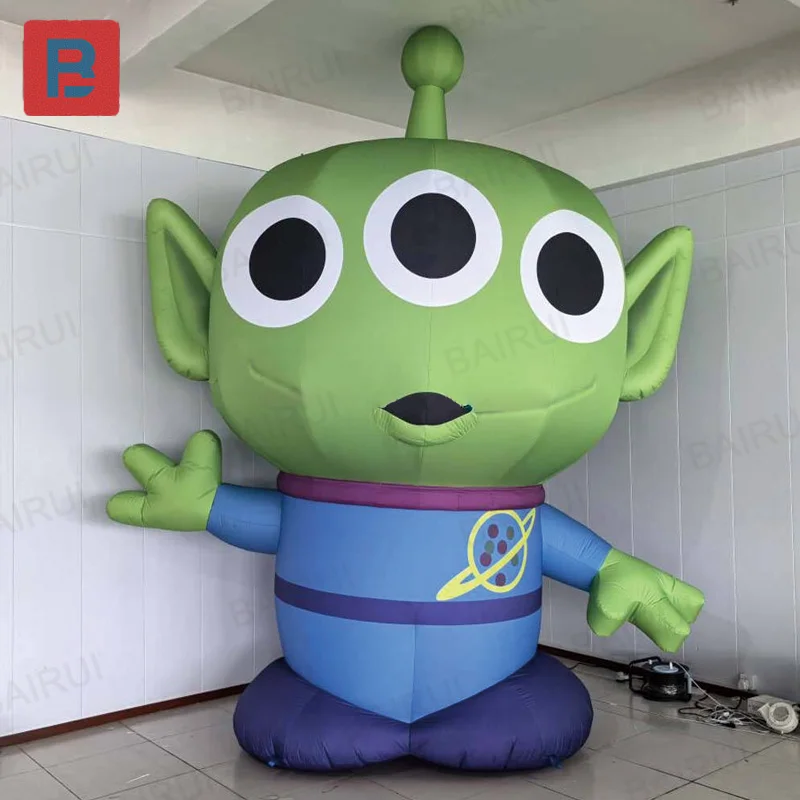 Inflatable three-eyed monster with blower, outdoor square grassland activity decoration and promotional props