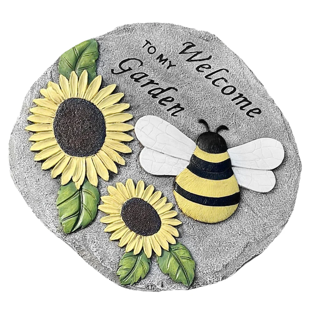 

Garden Stepping Stones Welcome Bee Sunflower Paving for Gardens Steeping Decor The Lawn Walkway Patio Slabs