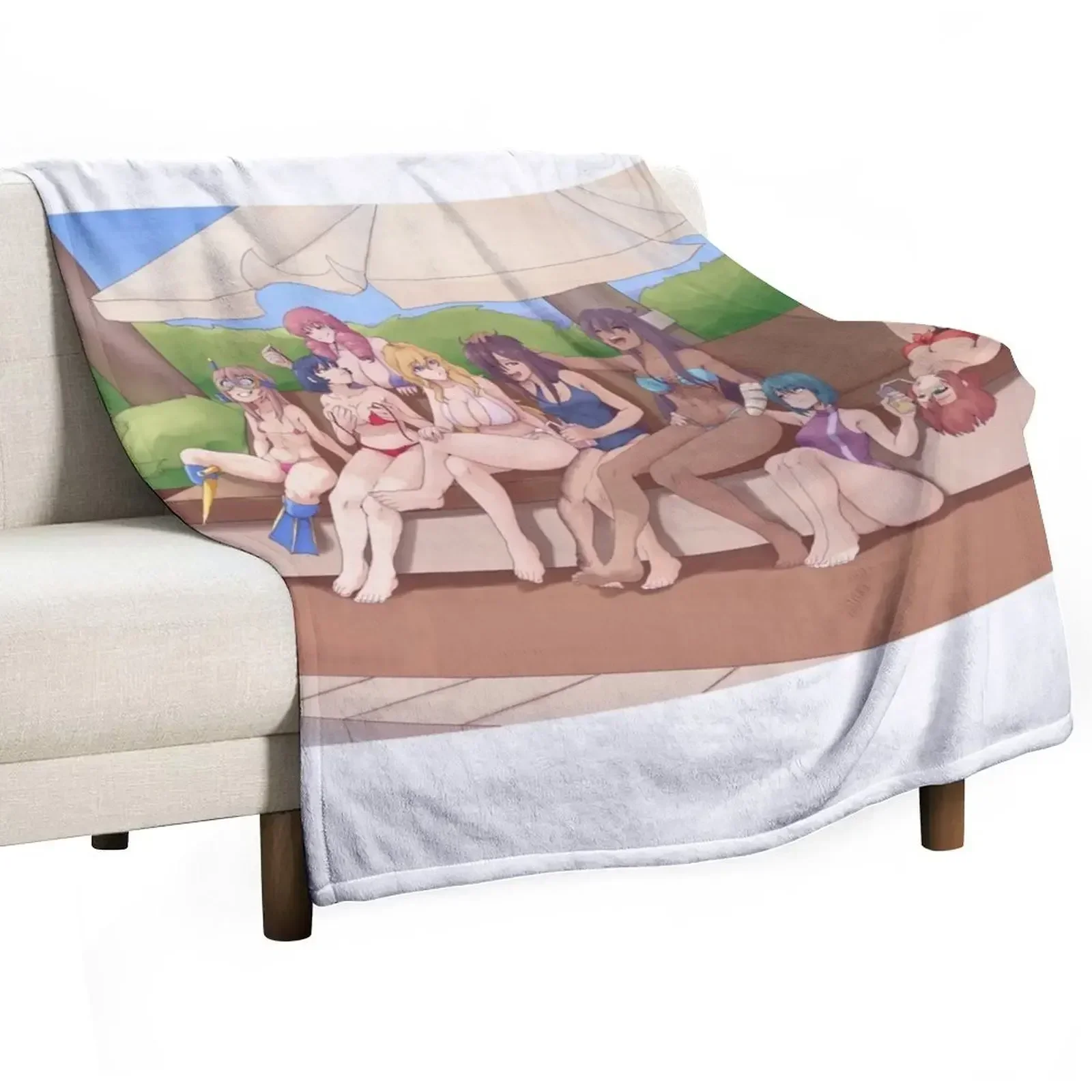 

A bikini pool party Throw Blanket Multi Use Warm Blanket for Living Room Bedroom