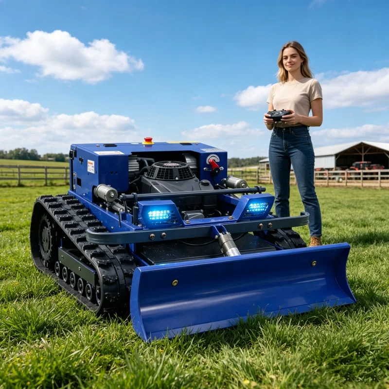 Customized Farm‑reclamation remote control lawn mower, powerful power cut thick weeds, track drive adapt complex slope