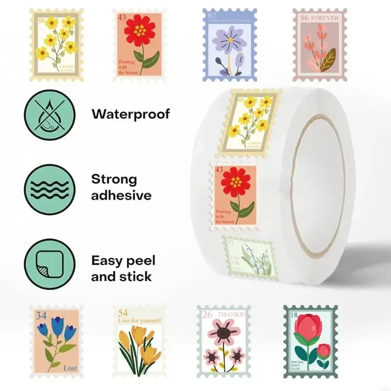 

Laptop Sticker Flower Stamp Sticker Adhesive Decal Guitar Sticker Gift Box Sticker Lovely Decal for Laptops Scrapbooking F19E