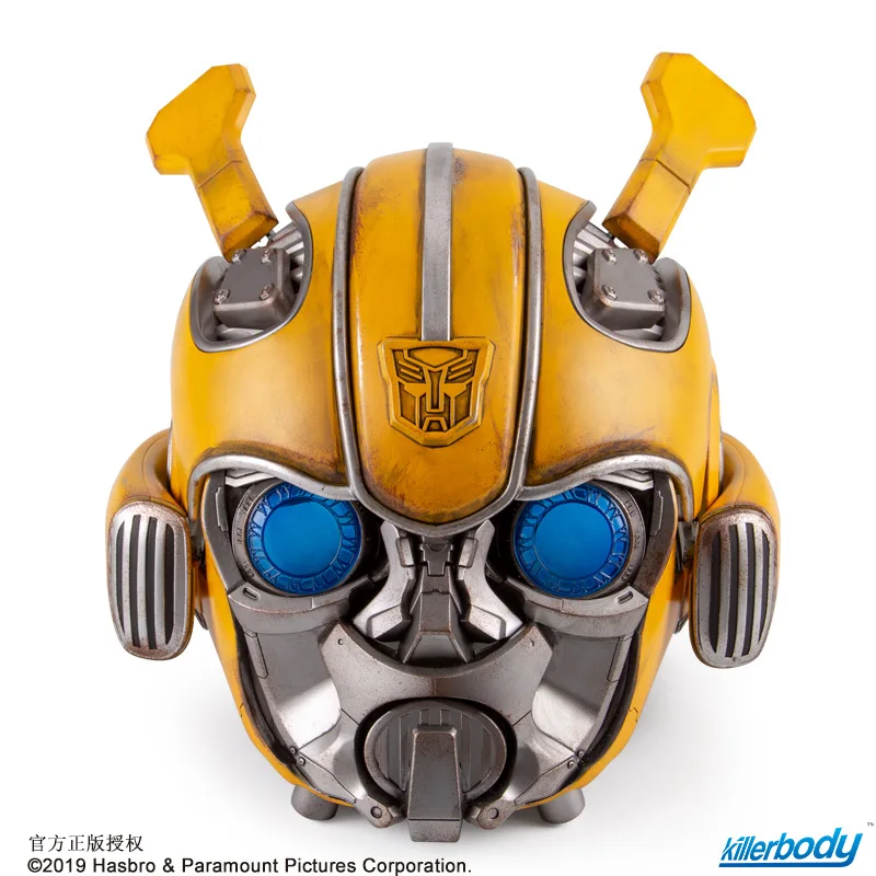 Bumblebee Helmet 1:1 Wearable Q Version Bandai Original Genuine Face Changing With Speakers Model Ornaments Toys