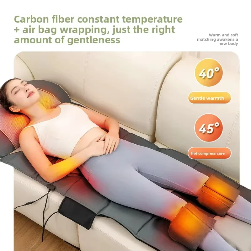 Massage Mattress Infrared Heating Kneading Airbag Massager Timing Control PU Leather Body Waist