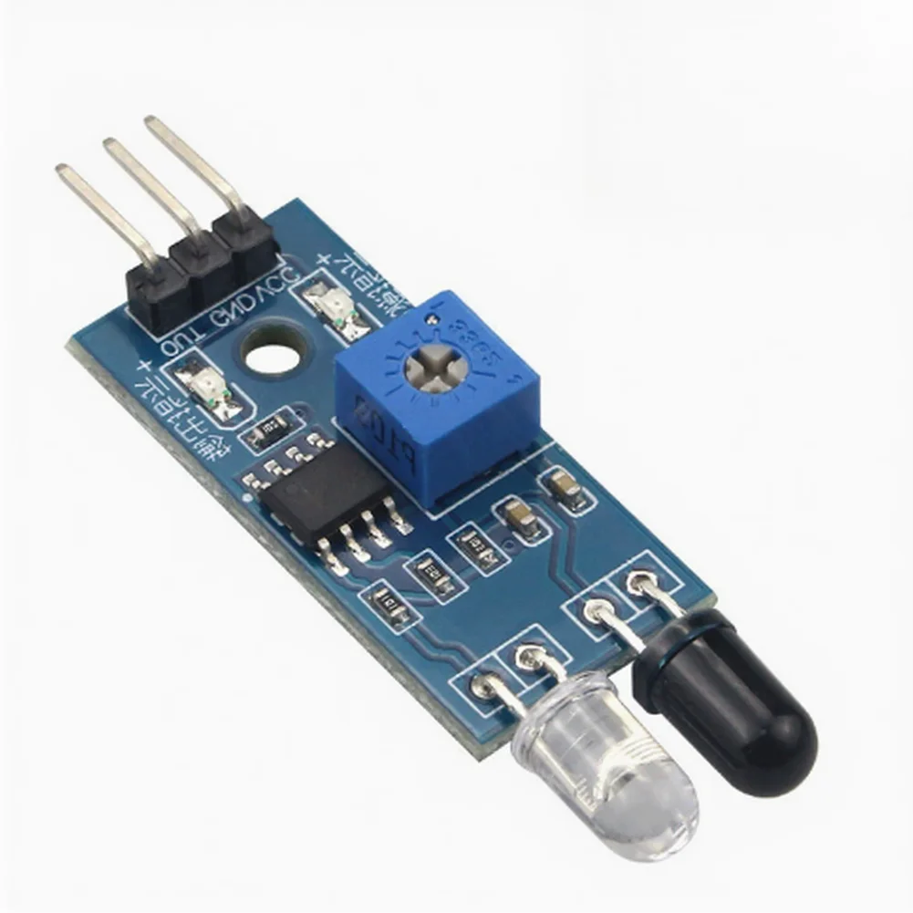 Infrared Obstacle Detection Module with Adjustable Potentiometer for Robot Navigation Line Tracking 35 Degree Angle 3.2x1.4cm