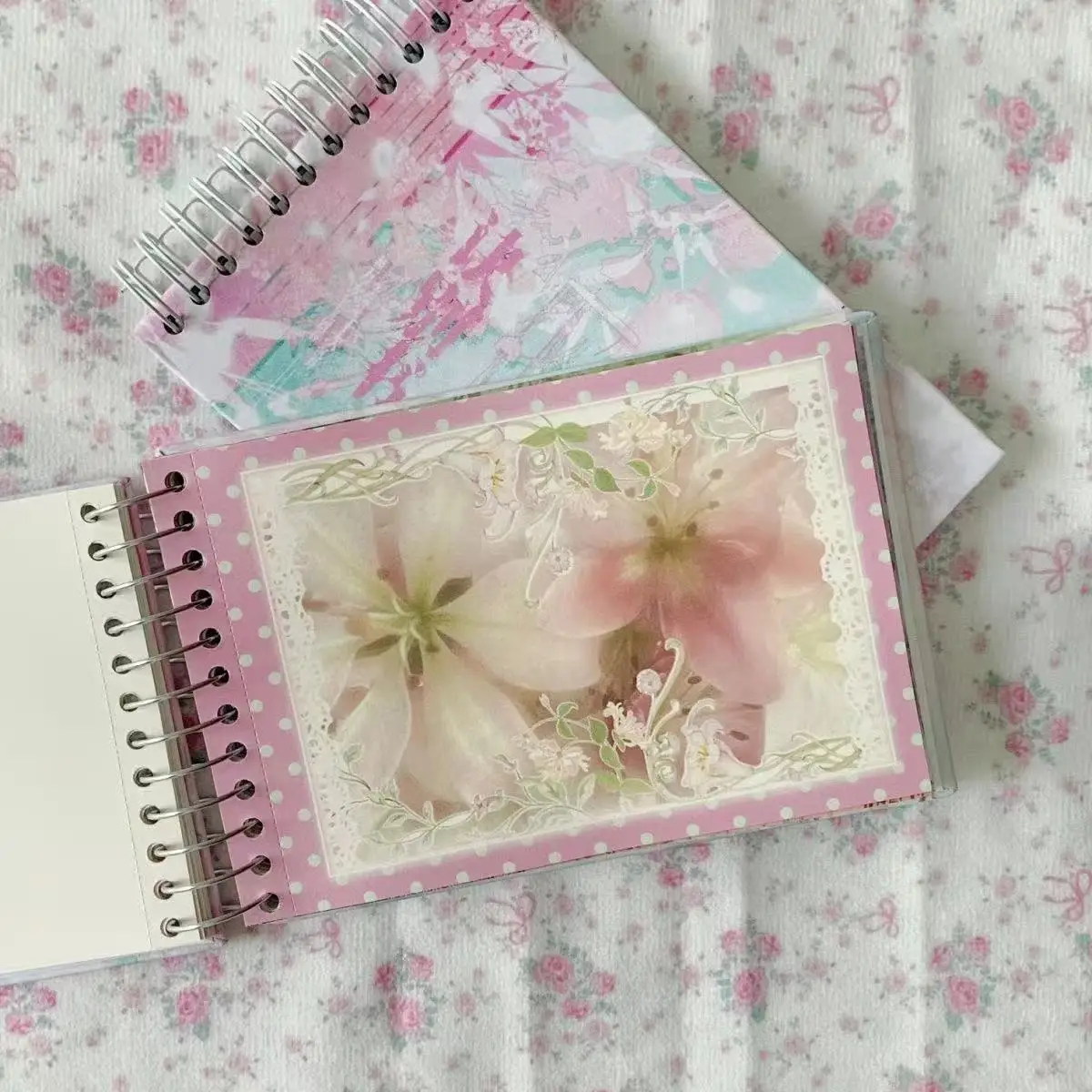 Salt-style Farewell Letter Material Book New High-end Gentle Light Purple Floral Journal Niche Cheap Collage Background Material