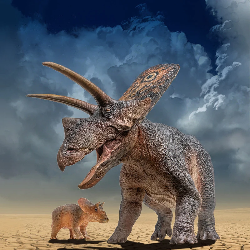 

New Dinosaur Museum Bull Horn Dragon Aubrey and Big Bay 1:35 Science and Art Model Handmade Toy Desktop Ornament Festival Gift
