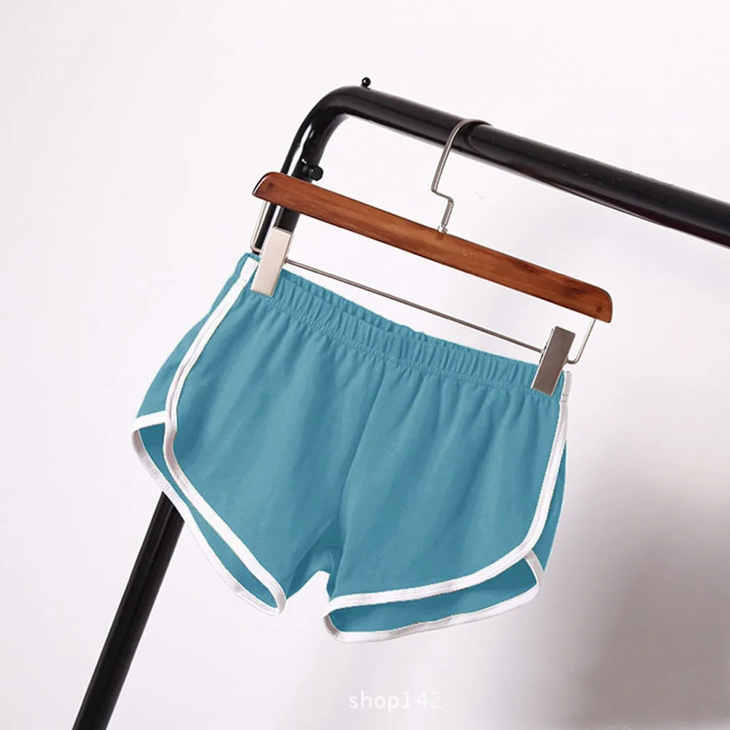 

Summer Sports Shorts Women Home Casual Solid Fashion Yoga Shorts Beach Pants Candy Color Hot Pants Running Fitness Loose Pants