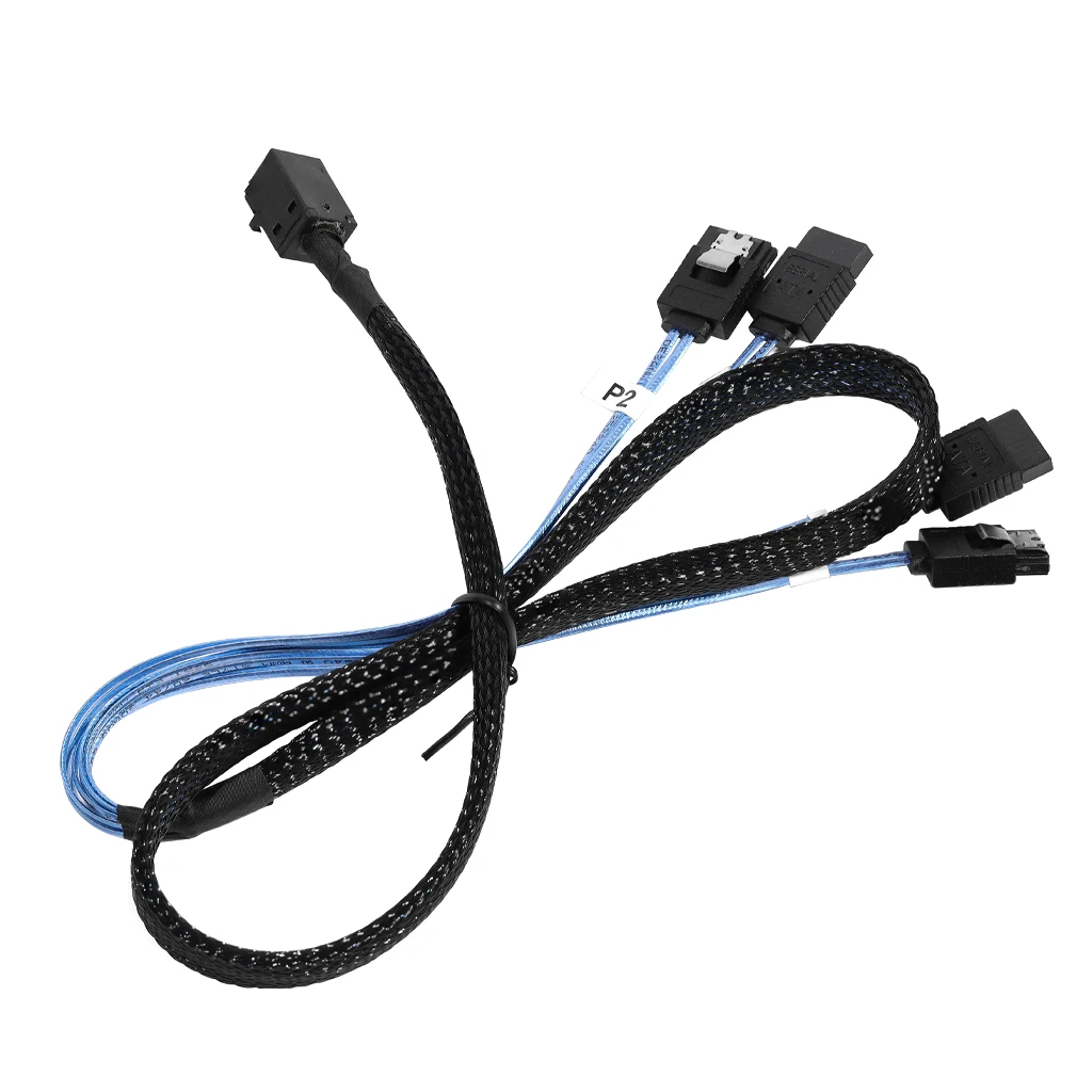 HD MINI SAS SFF8643 to 4xSATA3.0 Adapter Cable SSD Server Data Cable 6Gbps Support 2.5-inch 3.5-inch SATA I II III Hard Drives