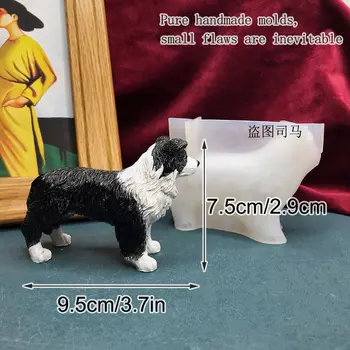 Silikonové formy na 3D pryskyřičné modely psů, roztomilé malé hraniční stádo ručně vyráběné formy na výrobu sádrových ozdob, zvířecích svíček, řemesel 10 nejlepší prodej silikonové formy na sádru - №4