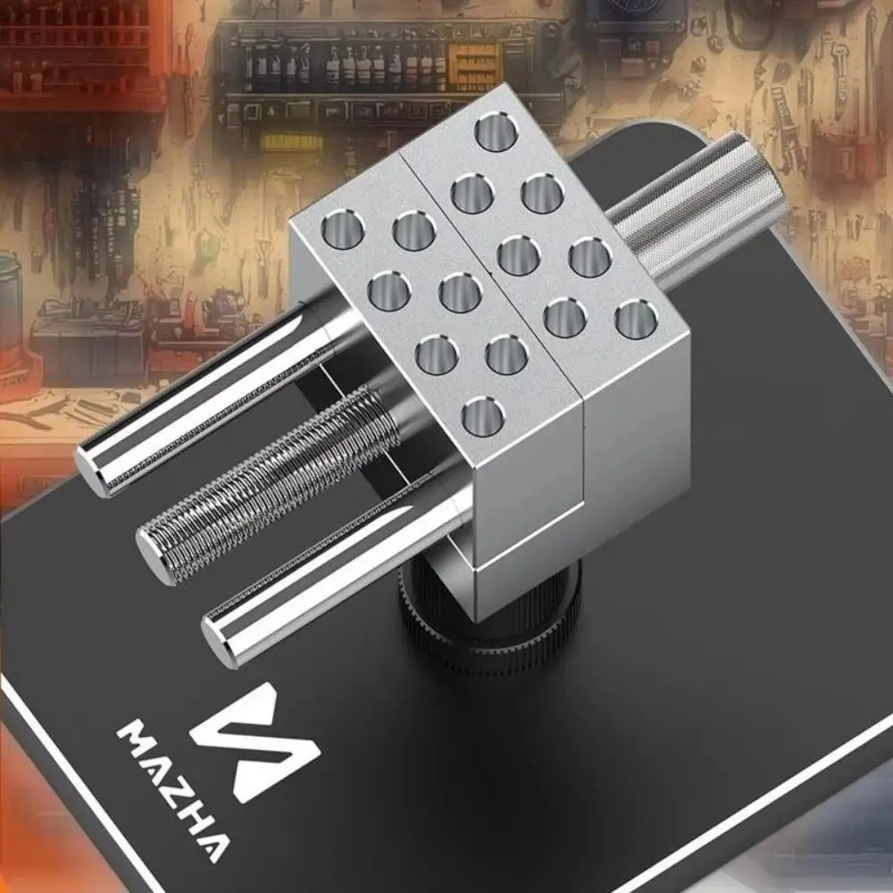 

Мини-настольные тиски из алюминиевого сплава, прецизионные зажимные модели здания, настольные тиски 2 в 1, съемные мини-тиски с 14 отверстиями, аксессуары «сделай сам»