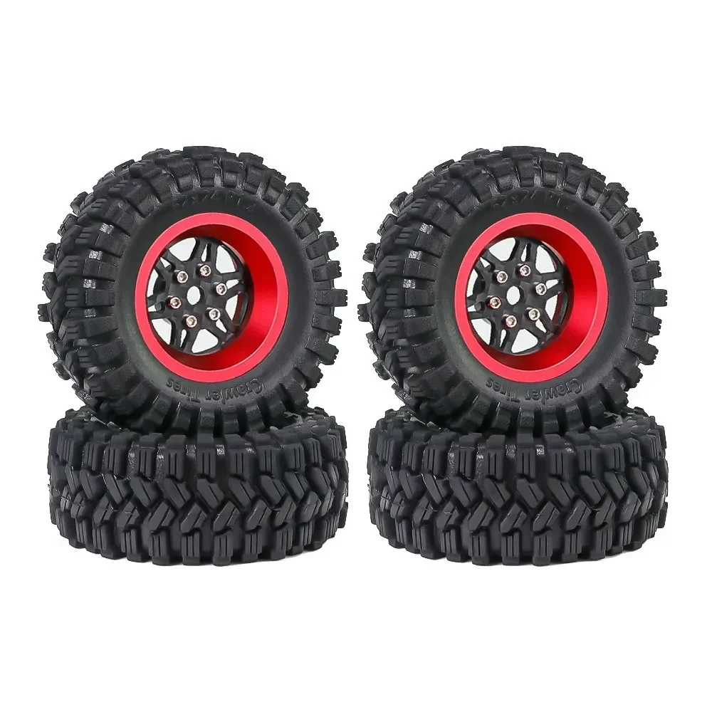 Juego de neumáticos de rueda Beadlock de fibra de carbono 4 Uds 62mm 1,2 para 1/18 1/24 coche trepador de control remoto TRX4M SCX24 AX24 FCX24 piezas de mejora