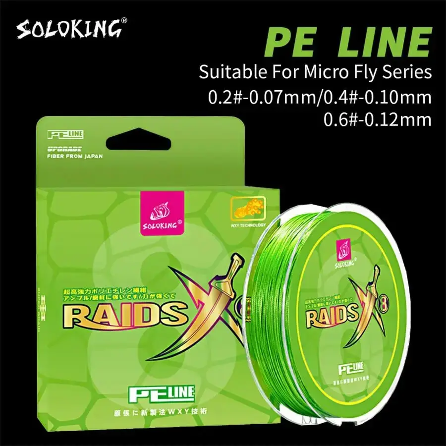 SOLOKING 150M Super Thin Micro Fly 8 Strand PE Braided Line 0.2# 0.4# 0.6# Carp Trout Line Smooth Fishing Line