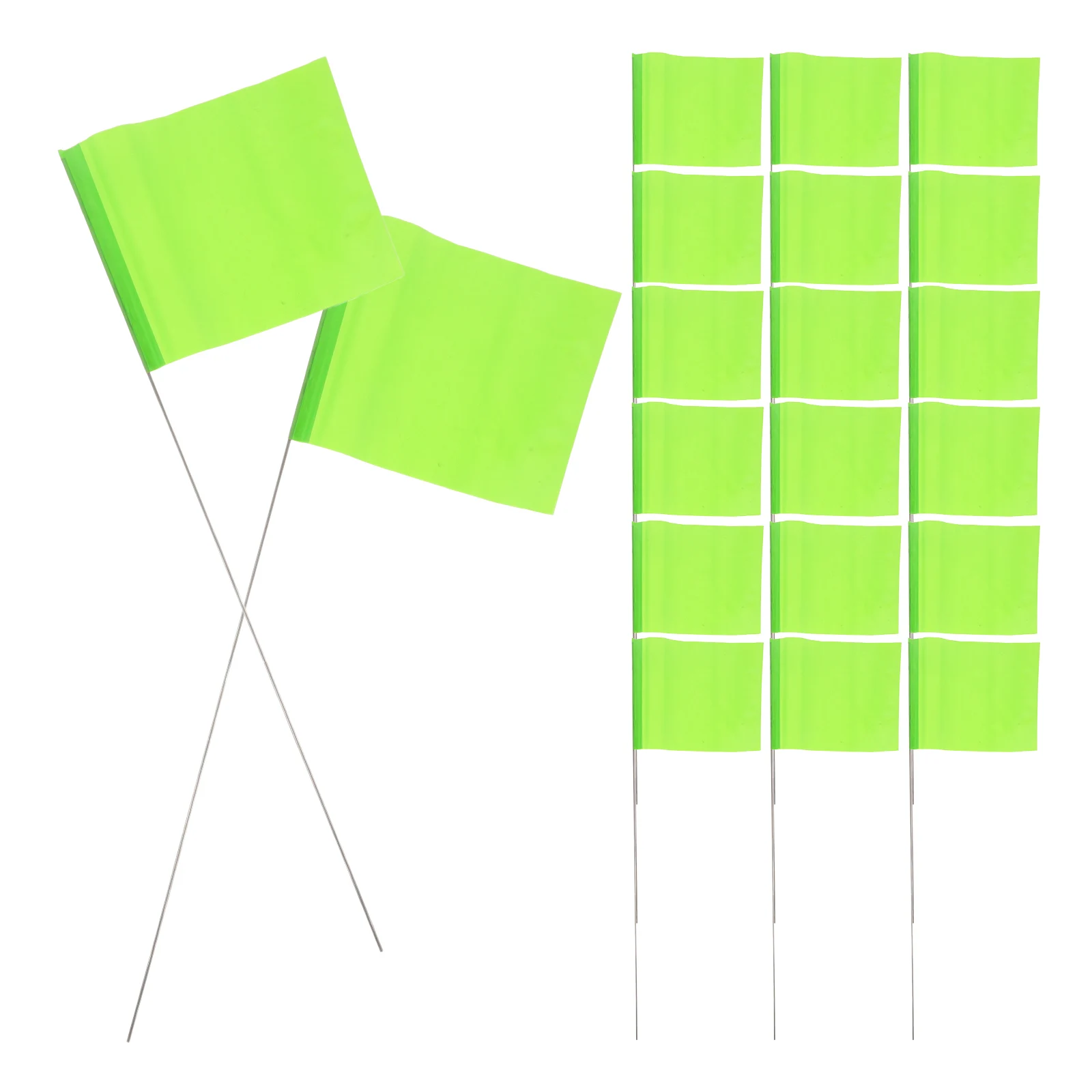 

50pcs Landmark Signal Flags Garden Marking Vibrant Polyester Steel Wire Poles Yard Markers Lawn Flags Ground Plug Easy