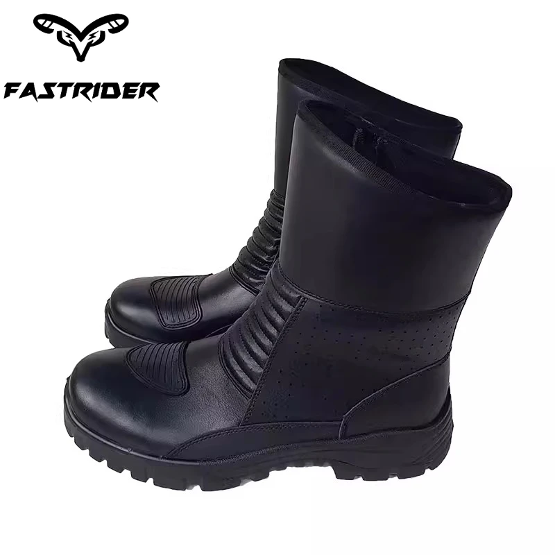 

Мотоциклетные ботинки, мужские мотоциклетные ботинки из воловьей кожи, рыцарские внедорожные ботинки, мотоциклетная гоночная обувь, размер 38-48