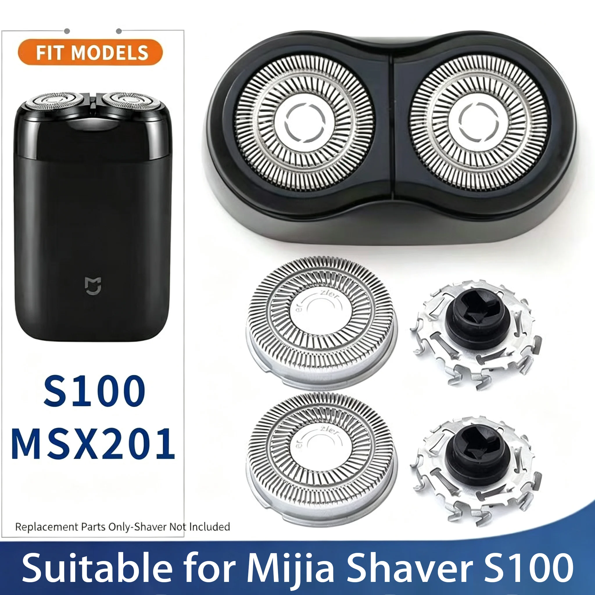 Replacement Shaver Head Suitable for Xiaomi Mijia Electric Shaver S100 Blades Dual Ring Floating System