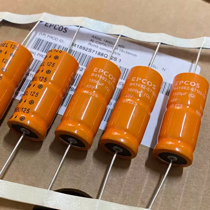 10-100pcs 1800UF/40V imported 40V1800UF LL long-life axial electrolytic capacitor B41692S7188Q