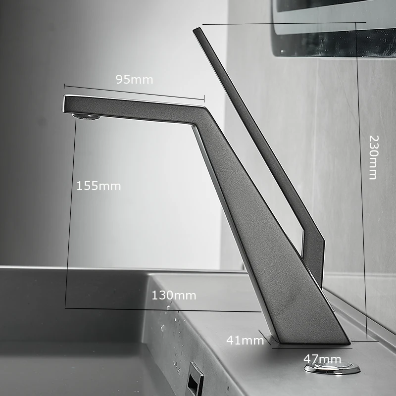 Becola Basin Faucet Black/Chrome Face Single Handle Deck Mounted Sink Taps Cold and Hot Mixer for Bathroom Crane Faucets