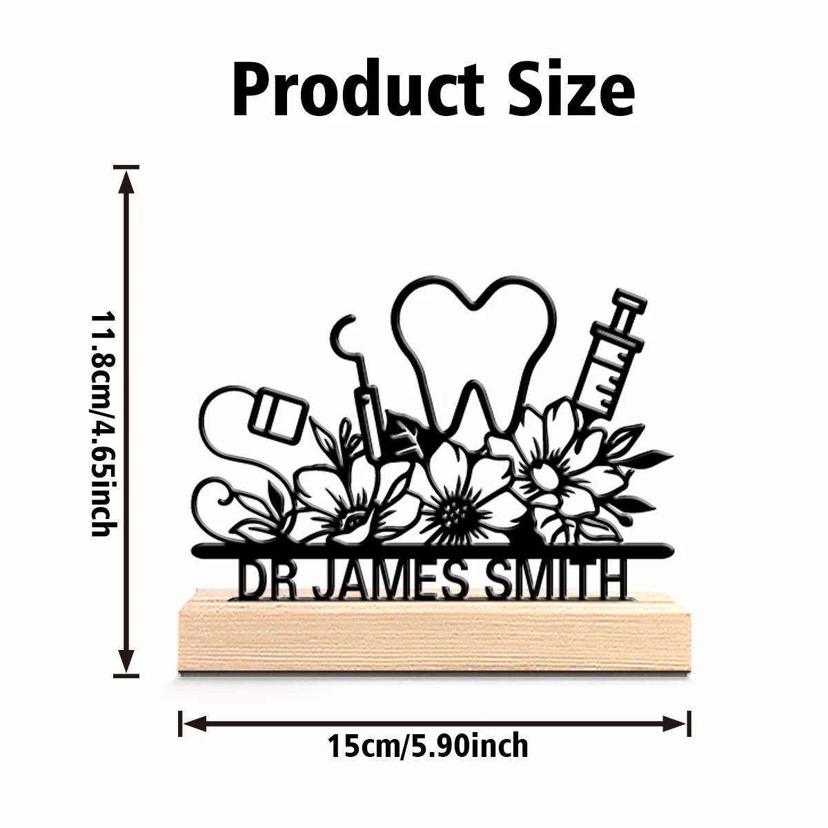 1 قطعة تصميم جديد شخصية مخصصة الأسنان تماثيل معدنية الفن المعدني مع قاعدة خشبية منضدية الديكور مناسبة لأطباء الأسنان ، ميد