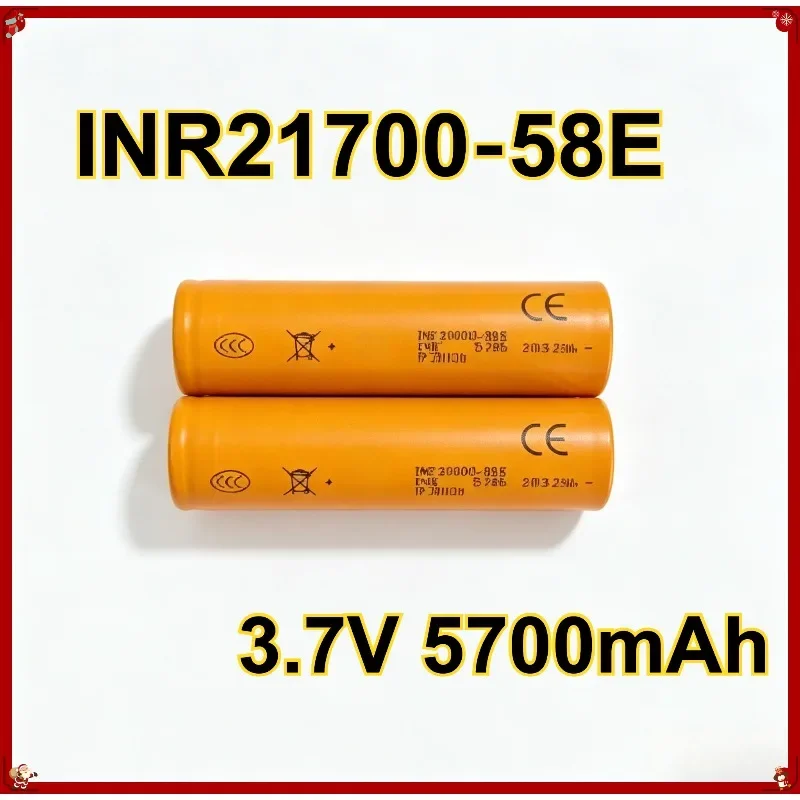 [NEW]  2PCS INR21700‑58E 3.7V 5700mAh for Flashlight Electric Two‑wheeler for EVE 3C Power Lithium‑ion Replacement Battery