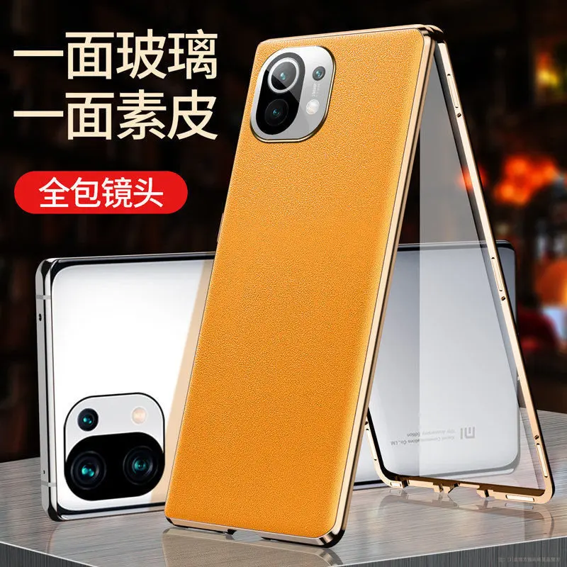 Custodia protettiva magnetica completa per Xiaomi Mi 11 Ultra 5G Custodia frontale in vetro con cover posteriore in pelle PU per Xiaomi 11 Ultra