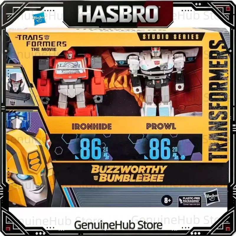 【Op voorraad】Originele Hasbro Transformers Studios SS86-24 IRONHIDE SS86-20 PROWL, set van 2 animefiguren, model, cadeau en verzamelobject.