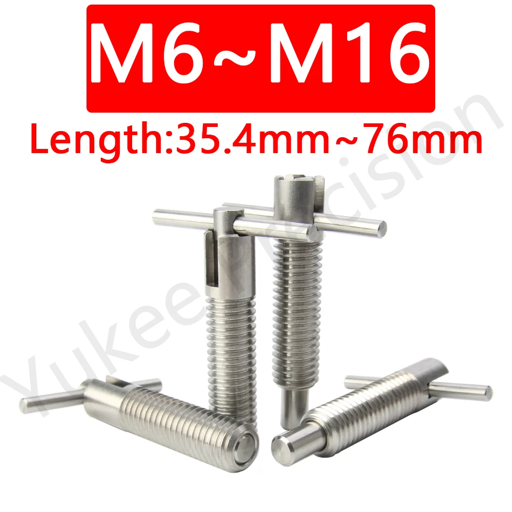

YK235 High Quality T-handle Fixing Screw Hand Retractable Threaded Indexing Plunger Carbon Steel/Stainless Steel M6~M16