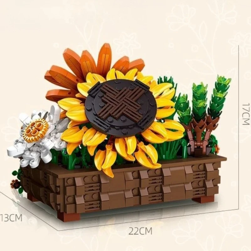 

Набор строительных блоков MOC «Подсолнухи и хризантемы»: Ботанический декор для дома, очаровательные игрушки, подарки на день рождения, праздники и особые дни