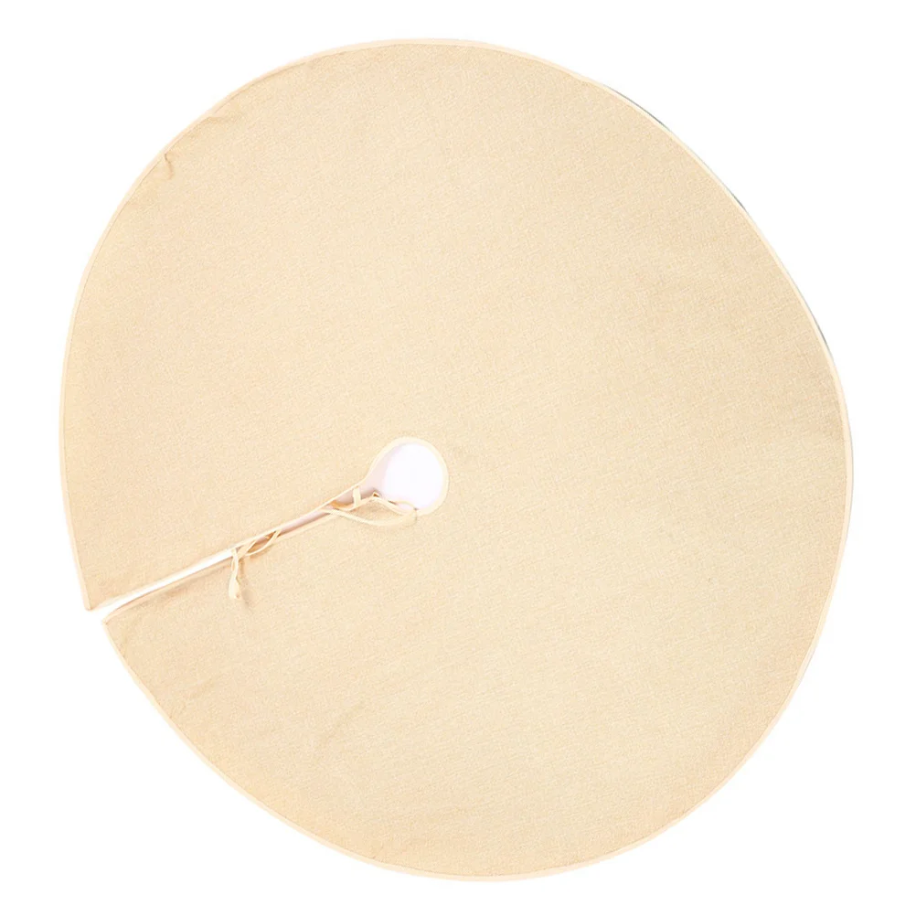 

Iimitation Linen Christmas Tree Skirt 48-Inch Beige Fabric Tree Skirt Mat Essential Christmas Decoration for Homes Stores Hotels