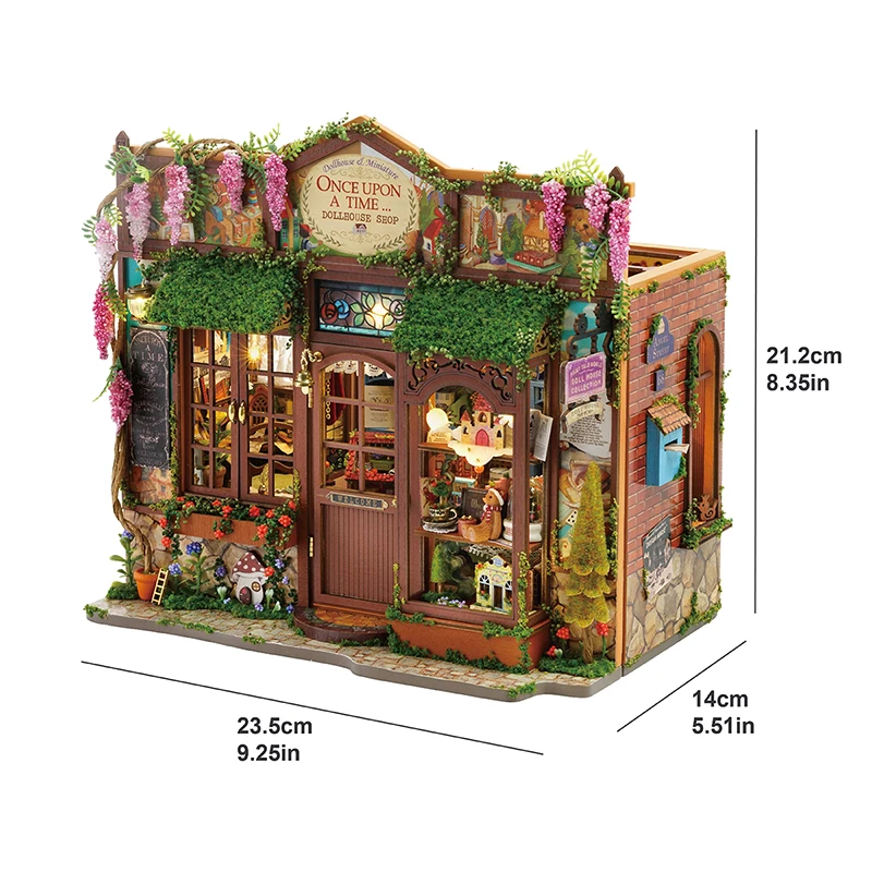 Fai da te in legno Fairy-Tale Wonderhouse Casa Case delle bambole Kit modello in miniatura Casa delle bambole con mobili per amici Regali di compleanno