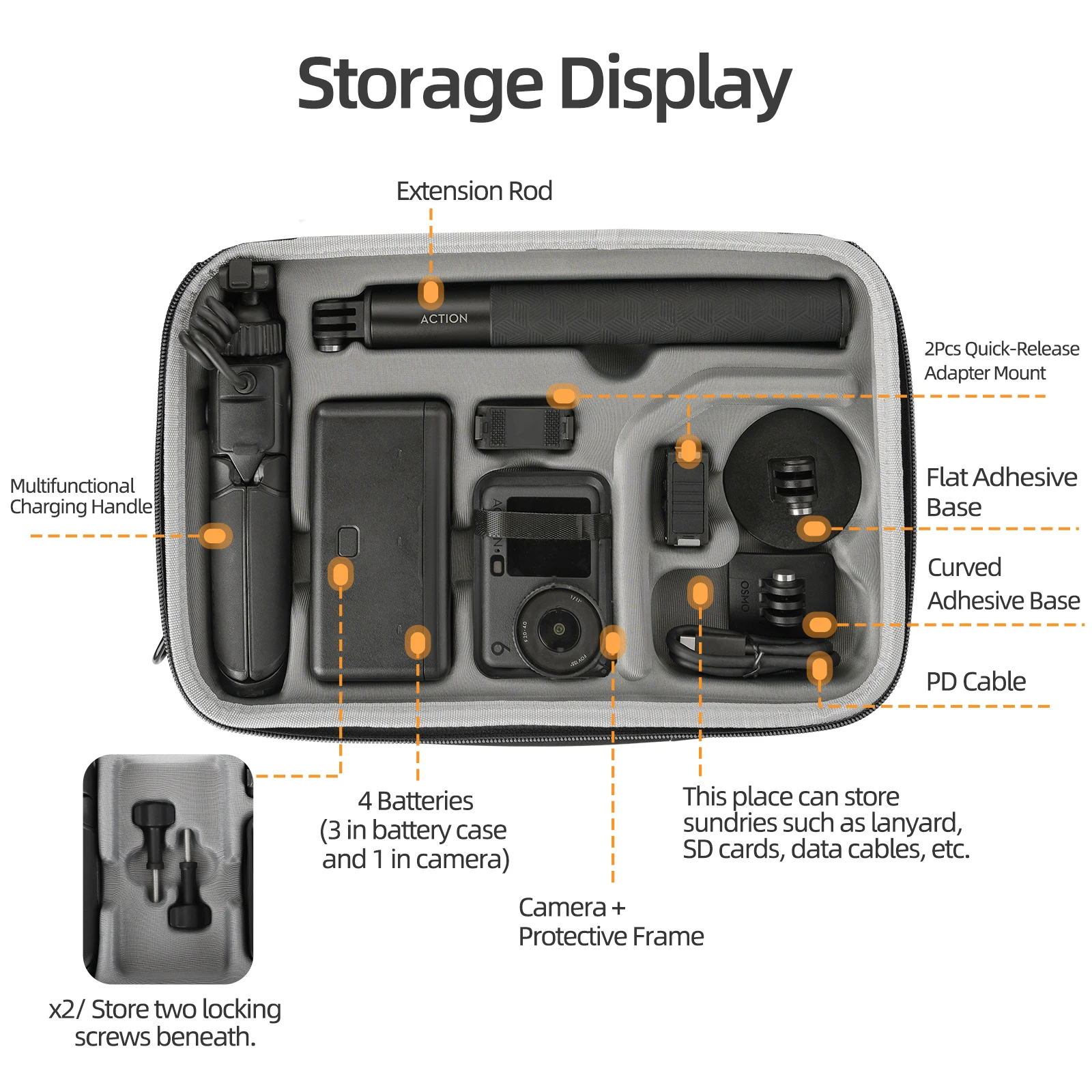 

Protective Carrying Case for DJI OSMO ACTION 6 Storage Case Sports Camera Carry Bag Accessories