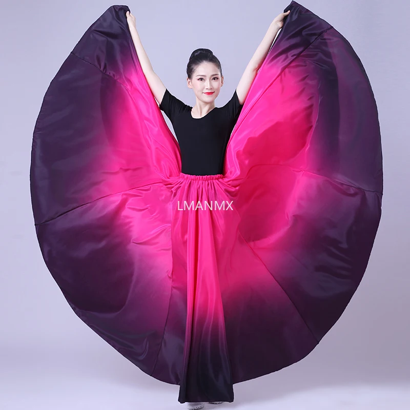 Elegant women's dress Xinjiang dance Tibetan Weiwu half skirt practice long dress Uyghur dance gradual swing skirt costume