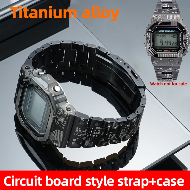 

Circuit board style titanium alloy Mod Kit Bezel Set Watchband Metal Case strap For Casio DW5600 GW-B5600 GW-M5610 GMW-B5000