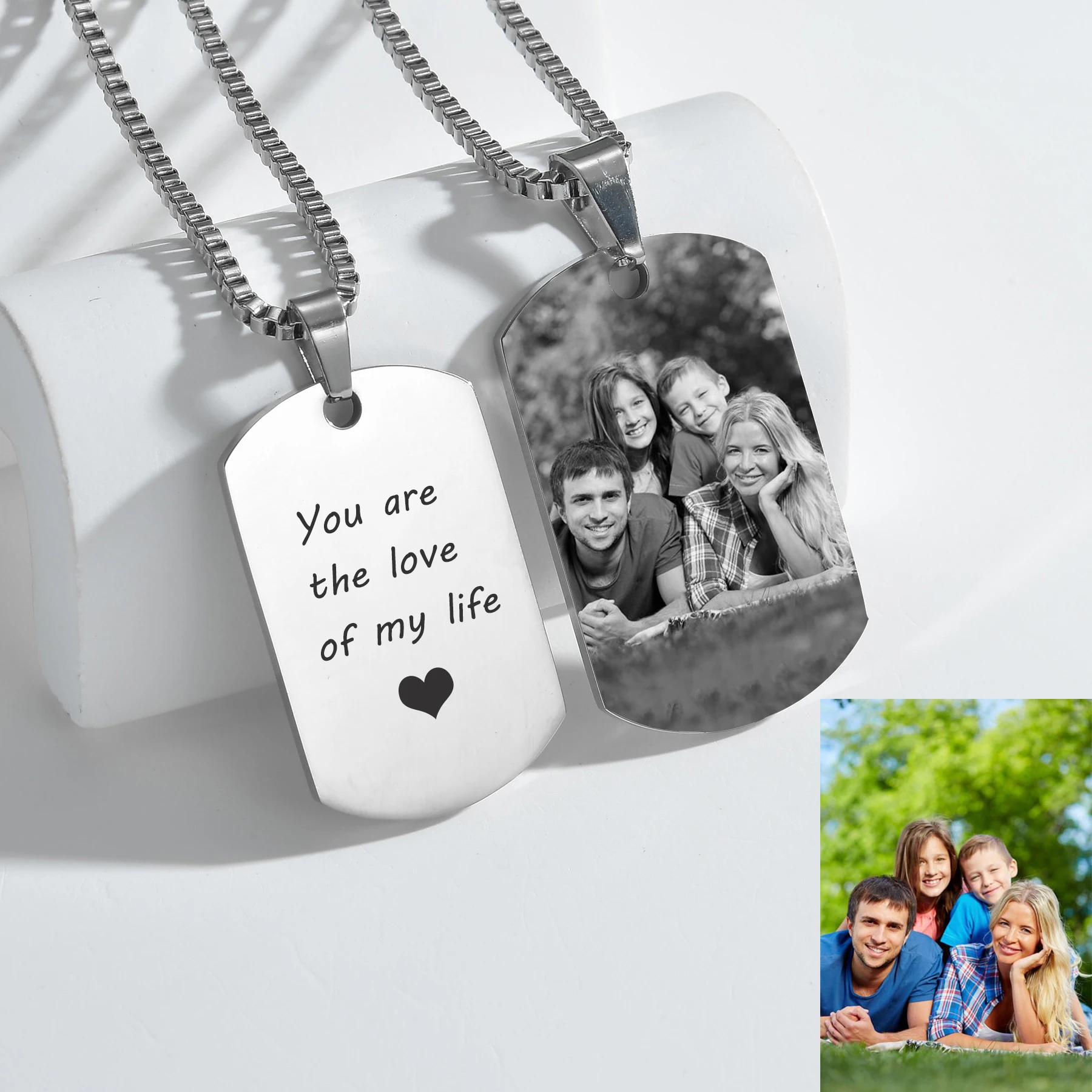 Custom Engraved Donald Trump's Iconic Moment Photo Necklace Stainless Steel Personalized Trump I Will Fight Picture Necklace