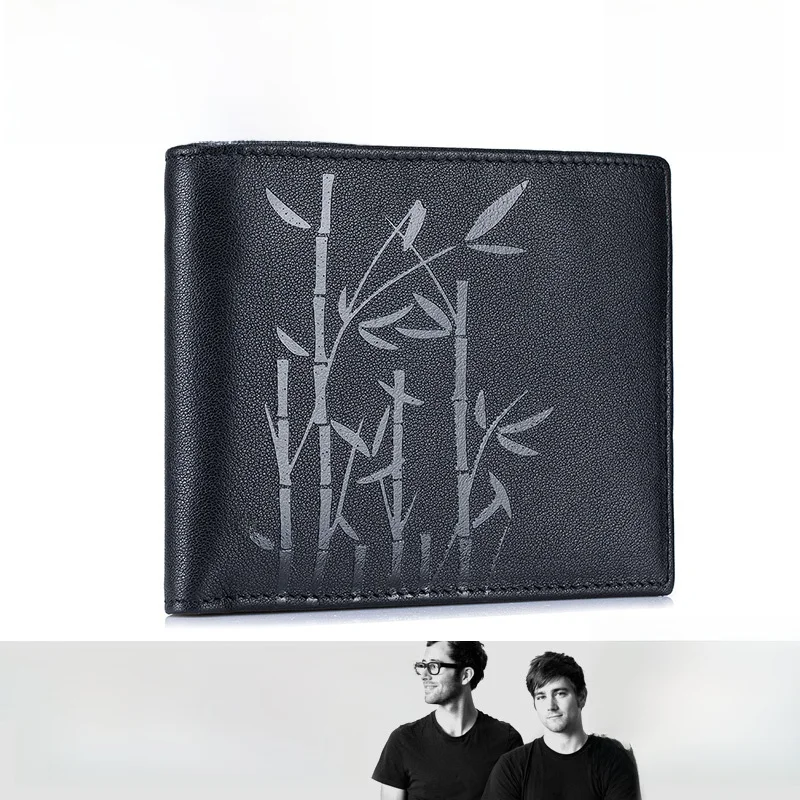 vanlemn-men's-genuine-leather-wallet-anti-theft-rfid-short-business-luxury-bamboo-leaf-print-leather-clip-youth-fashion